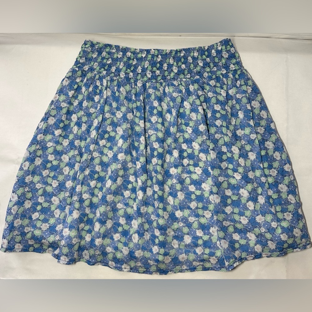 Old Navy Elastic Pull On Lined Floral Skirt Blue Size Small